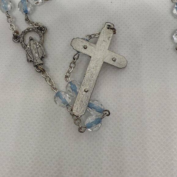 Pope Benedict Blue Rosary Beads and Rosary Box Made in  italy - Picture 3 of 5